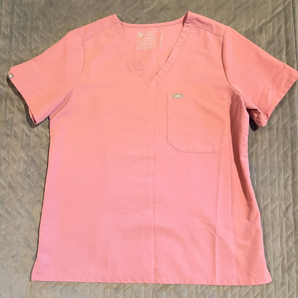 Figs Pink Scrub Top for Women